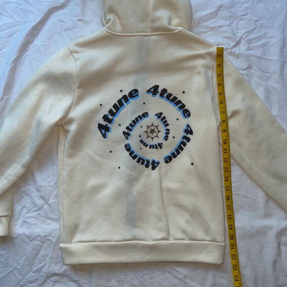 4Tune ivory zip up hooded sweatshirt jacket, Small - Picture 5 of 5